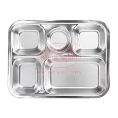 KHAY CƠM INOX  5 Ô CẠN