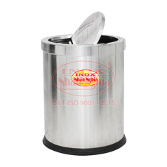 THÙNG RÁC INOX TRÒN NẮP BẬP BÊNH