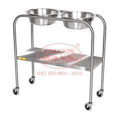 XE ĐẨY 2 CHẬU NGÂM DỤNG CỤ Y TẾ